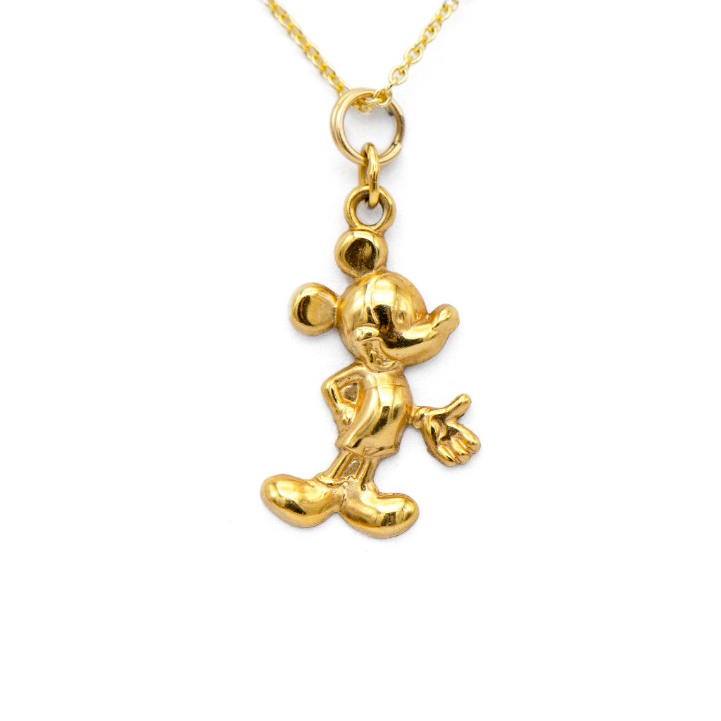 14k Yellow Gold Mickey Mouse Pendant